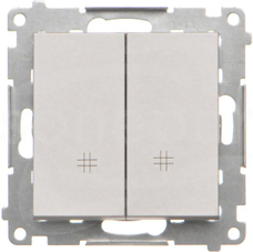 SIMON55 10AX aluminium mat Łącznik krzyżowy podwójny
