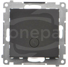 SIMON55 10AX czarny mat LED Łącznik schodowy z podświetleniem LED, czarny mat, 10AX