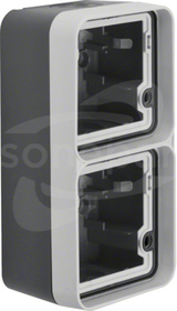 W.1 2 wejścia IP55 szary Adapter natynkowy podwójny pionowy