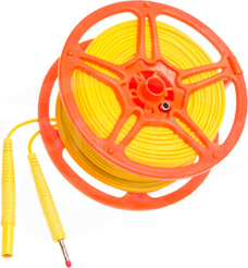 50m wtyk bananowy Przewód żółty szpula