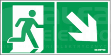 PIKTOGRAM 150x300 Piktogram STRZAŁKA W DÓŁ PRAWO,PRAWO
