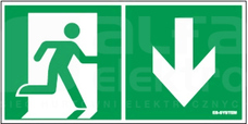 PIKTOGRAM 150x300 Piktogram STRZAŁKA W DÓŁ,PRAWO