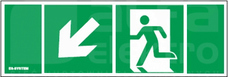 PIKTOGRAM 100x300 Piktogram STRZAŁKA W DÓŁ LEWO+DRZWI