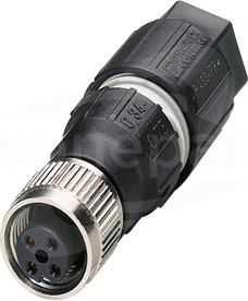 SACC-M12FS-4QO-0,75-M M12 4P Wtyk żeński prosty