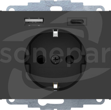 K.1 2,4A antracyt mat lakierowany Gniazdo Schuko z USB