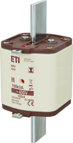 NH3/I 144A gTr 400V 100kVA Wkładka bezpiecznikowa  zaczepy izolowane
