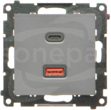 Simon55 C+A 30W grafitowy mat Ładowarka USB podwójna