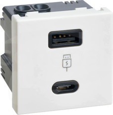 K45 gniazdo typ A+C 5V/3,1A biały Ładowarka USB