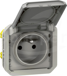 NOWE PLEXO GNIAZDO 2P+Z 16A 250V szary Gniazdo zaciski automatyczne mechanizm
