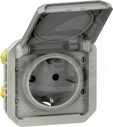 NOWE PLEXO GNIAZDO 2P+Z 16A 250V szary Gniazdo schuko  zaciski auto mechanizm