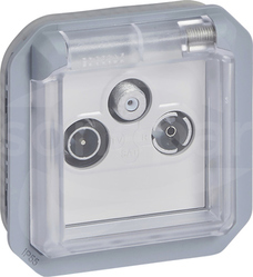 NOWE PLEXO GN TV-R-SAT KOŃCOWE szary Gniazdo telewizyjne tv - r - sat