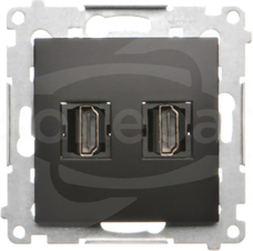 SIMON54 czarny mat Gniazdo HDMI podwójne