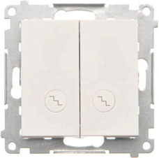 SIMON55 10AX LED biały mat Łącznik schodowy podwójny z podświetleniem
