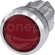 SIRIUS ACT 22mm z samop.czerwony Przycisk płaski podśw.metal