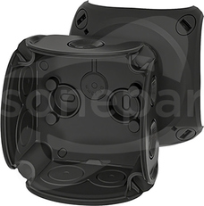 DK 0100 BZ 84x84x55mm IP66 czarna Puszka do instalacji wewn.z dławnicami membran
