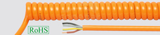 PUR 5x2,5 1500mm pomarańczowy Przewód spiralny