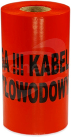 "UWAGA KABEL ŚWIATŁOWODOWY" pomarańczowa Folia ostrzegawcza