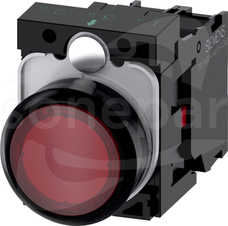SIRIUS ACT 22mm 1NC z samop.czerwony Przycisk płaski podśw+bl.LED tworzywo