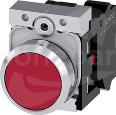 SIRIUS ACT 22mm 1NC z samop.czerwony Przycisk płaski metal