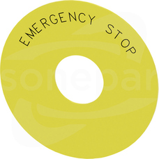 SIRIUS ACT żółty EMERGENCY STOP Etykieta podkładkowa 75mm