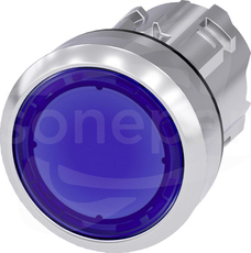 SIRIUS ACT 22mm z samop.niebieski Przycisk płaski podśw.metal