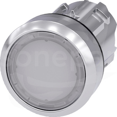 SIRIUS ACT 22mm z samop.biały Przycisk płaski podśw.metal
