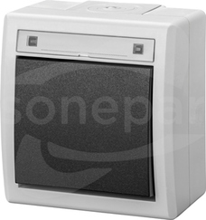 AQUANT 2K łącznik natynkowy 1‑biegunowy IP55 SZARY Łącznik jednobiegunowy natynkowy