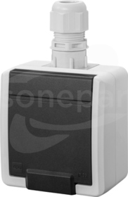 AQUANT 2K GNT 2P+Z IP65 szary Gniazdo natynkowe