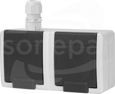 AQUANT 2K 2X2P+Z IP65 SZARY Gniazdo natynkowe