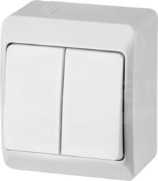 HERMES ŁNT-5 biały IP44 Łącznik świecznikowy natynkowa