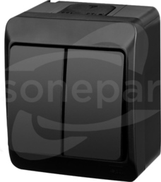 HERMES ŁNT IP44 czarny Łącznik świecznikowy
