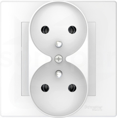 ASFORA 2x2P+Z biały DIY-DSO Gniazdo sieciowe z ramką