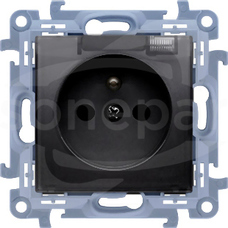 SIMON10 2P+Z 16A IP44 czarny mat Gniazdo