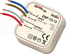 ZNP-15-12 12VDC 15W Zasilacz LED dopuszkowy