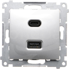 SIMON54 USB C+A 30W Srebrny Ładowarka 2XUSB