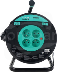 4xGS 25m H05VV-F 3G1,5 IP20 Przedłużacz bębnowy TRADEFORCE