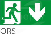 WYJŚCIE W DÓŁ do ORION - OR5 (300X100mm) Piktogram