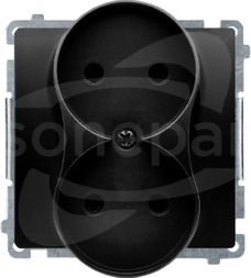 BASIC/M 2x2P czarny mat Gniazdo