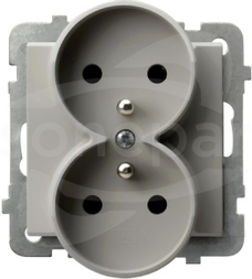 SONATA 2x2P+Z IP20 kaszmir Gniazdo podwójne z uziemieniem moduł bez ramki