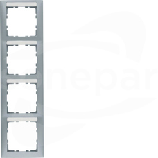 B.Kwadrat aluminium mat Ramka 4-krotna pionowa z polem opisowym
