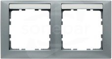 B.Kwadrat aluminium mat Ramka 2-krotna pozioma z polem opisowym,