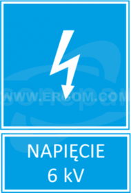 TZI 74x105S NAP.6kV Tabliczka folia samoprzylepna