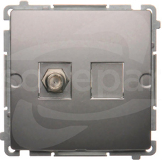 BASIC/M stal inox Gniazdo antenowe typu F pojedyncze
