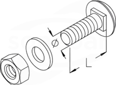 KLS 8x16E INOX ŚRUBA+NAKRĘTKA
