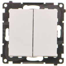SIMON55 10AX  jasnoszary mat Przycisk podwójny zwierny bez piktogramu