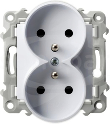SZAFIR 2P+Z biały Gniazdo podwójne z uziemieniem moduł bez ramki