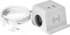OR-AE-13249GS/W 4xUSB 2x2P+Z Schuko  1,4m biały Listwa zasilająca z ładowarką USB