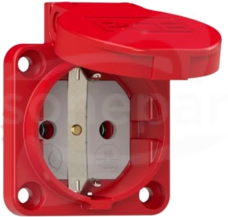 16A 2P+Z 230V IP44 czerwony Gniazdo tablicowe