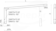 WRP 1/1,0/1,2/5 Wysięgnik 1R anod.inox