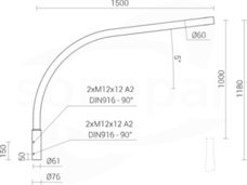 WR-14/1/1,5/5 Wysięgnik 1R anod.inox